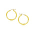 10k Yellow Gold Diamond Cut Hoop Earrings (15mm) - earrings