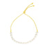 14k Yellow Gold Adjustable Friendship Bracelet with Pearls - bracelets