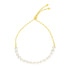 14k Yellow Gold Adjustable Friendship Bracelet with Pearls by Avera Group