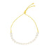 14k Yellow Gold Adjustable Friendship Bracelet with Pearls 