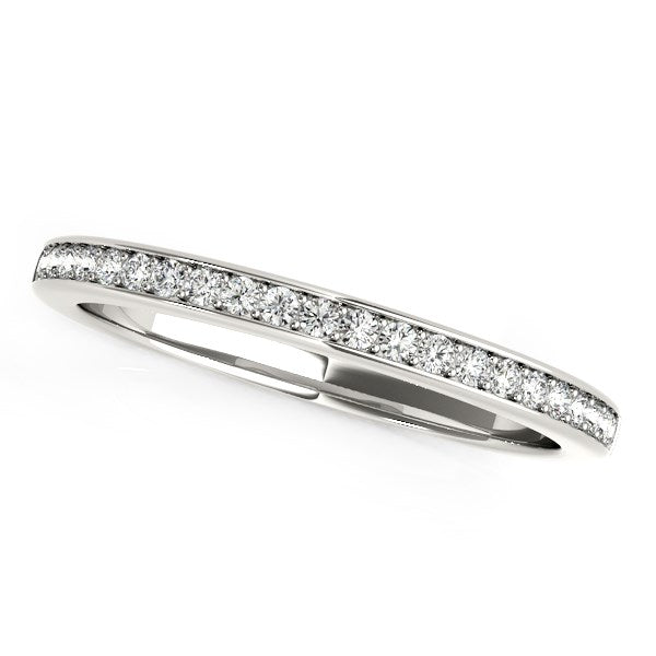 14k White Gold Classic Style Diamond Wedding Band (1/5 cttw) by Bids.com