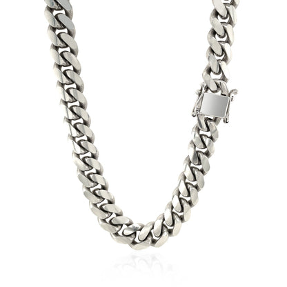 Sterling Silver Rhodium Plated Miami Cuban Chain 9.8mm by Bids.com