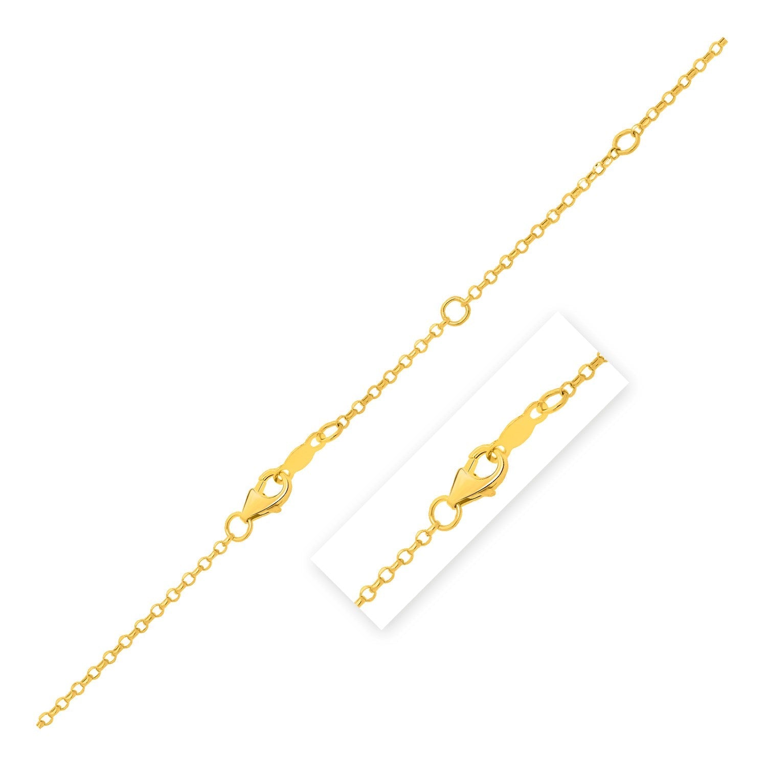 Double Extendable Cable Chain in 14k Yellow Gold (1.40 mm) by Bids.com