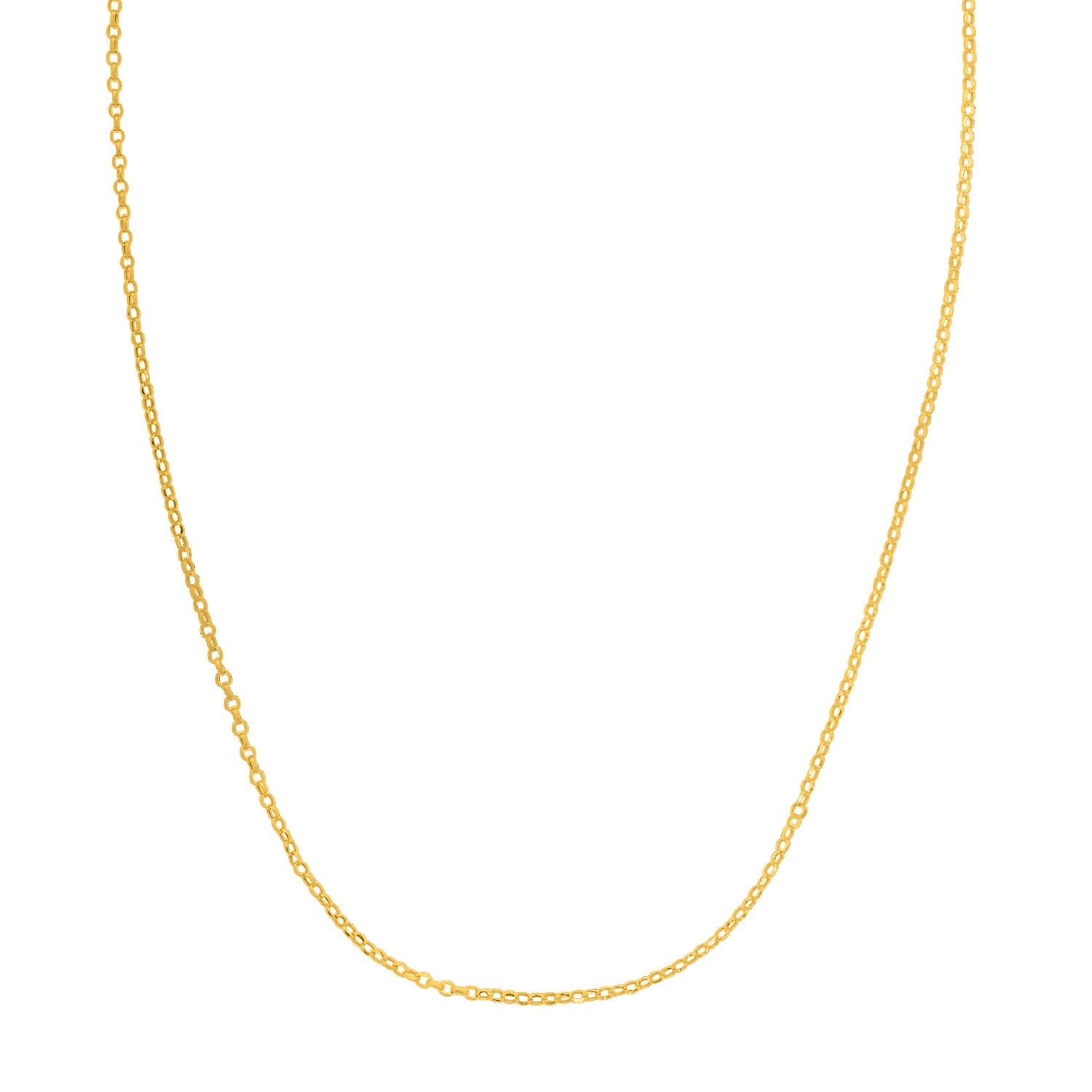 Double Extendable Cable Chain in 14k Yellow Gold (1.40 mm) by Bids.com