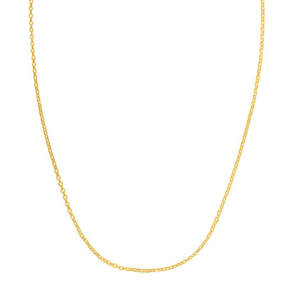 Double Extendable Cable Chain in 14k Yellow Gold (1.40 mm) by Bids.com