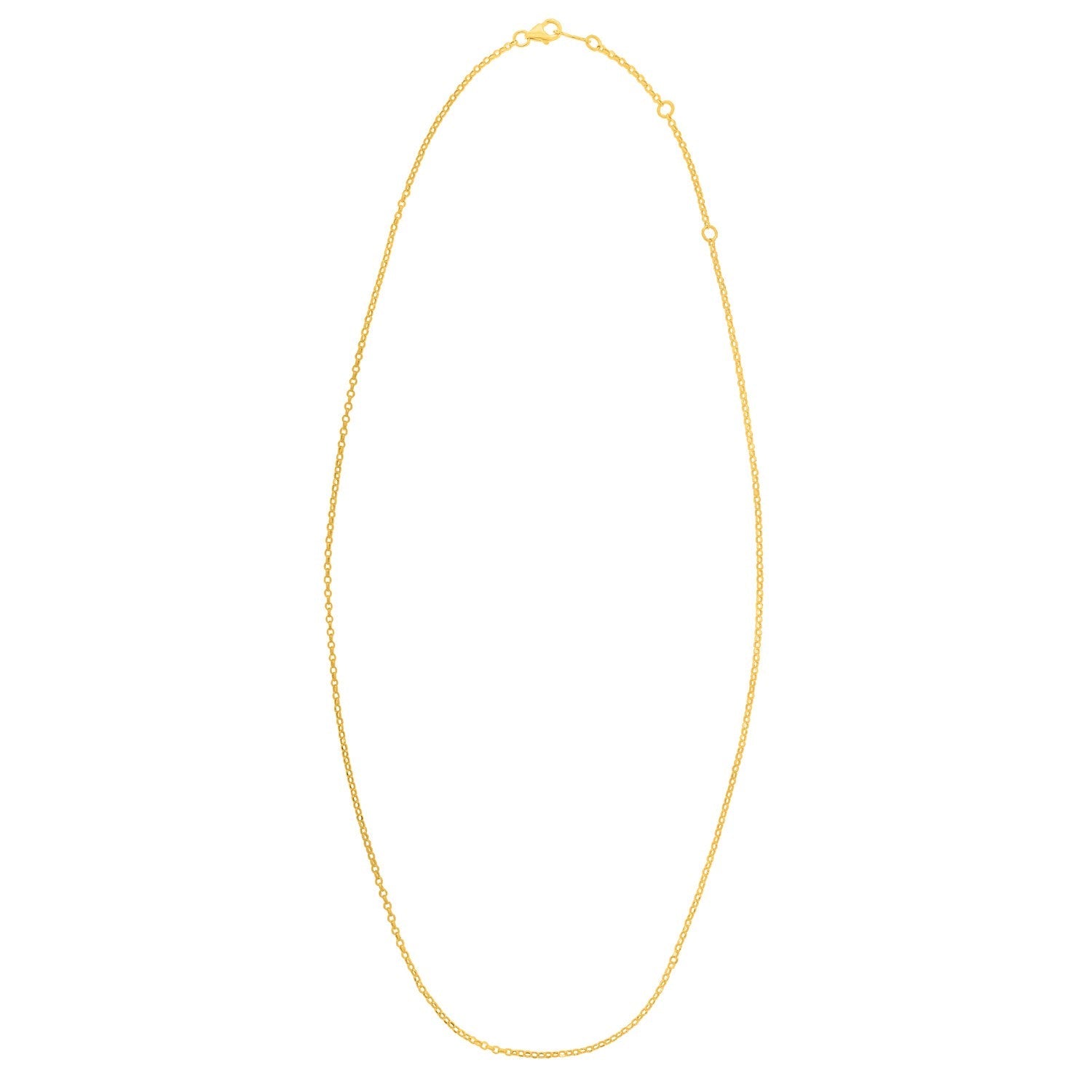 Double Extendable Cable Chain in 14k Yellow Gold (1.40 mm) by Bids.com