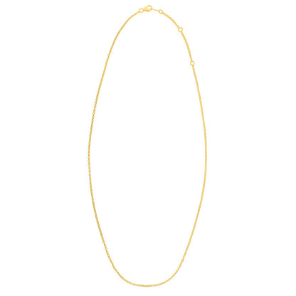 Double Extendable Cable Chain in 14k Yellow Gold (1.40 mm) by Bids.com