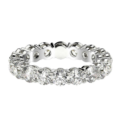 Round Cut Lab Grown Diamond Eternity Ring in 14k White Gold (2 cttw FG/VS2)  DestGlow