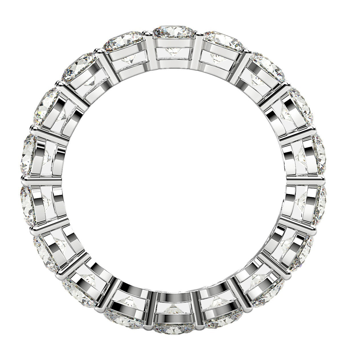 Round Cut Lab Grown Diamond Eternity Ring in 14k White Gold (2 cttw FG/VS2)  DestGlow