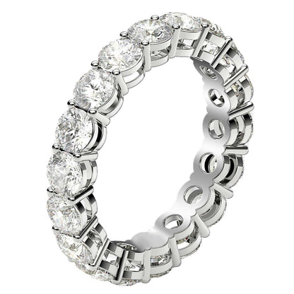 Round Cut Lab Grown Diamond Eternity Ring in 14k White Gold (2 cttw FG/VS2)  DestGlow