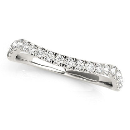 14k White Gold Curved Design Diamond Wedding Band (1/4 cttw) by Bids.com