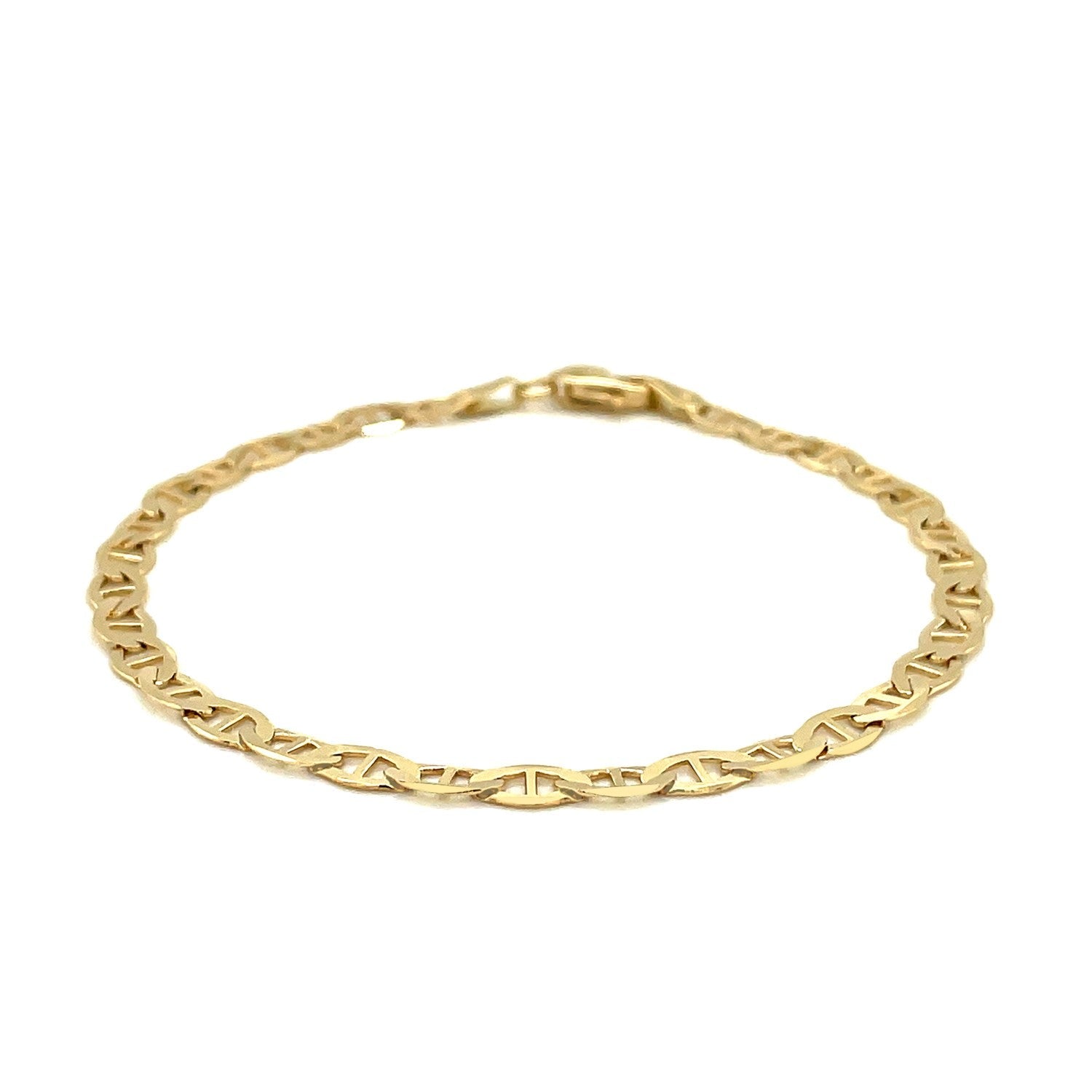 4.5mm 10k Yellow Gold Mariner Link Bracelet - DestGlow