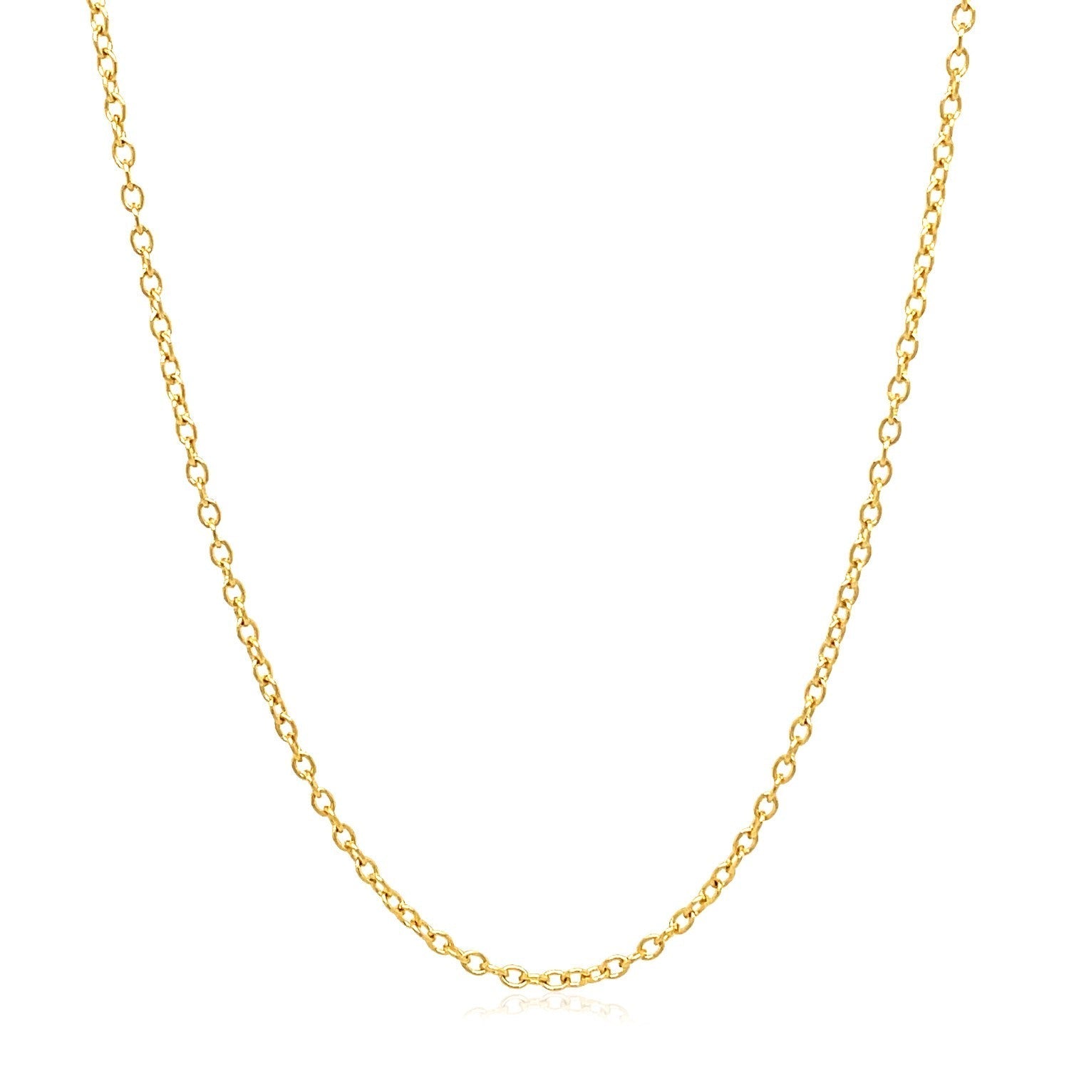 18k Yellow Gold Round Cable Link Chain 1.5mm 