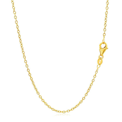 18k Yellow Gold Round Cable Link Chain (1.50 mm)