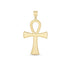 14k Yellow Gold High Polish Textured Ankh Pendant - necklaces