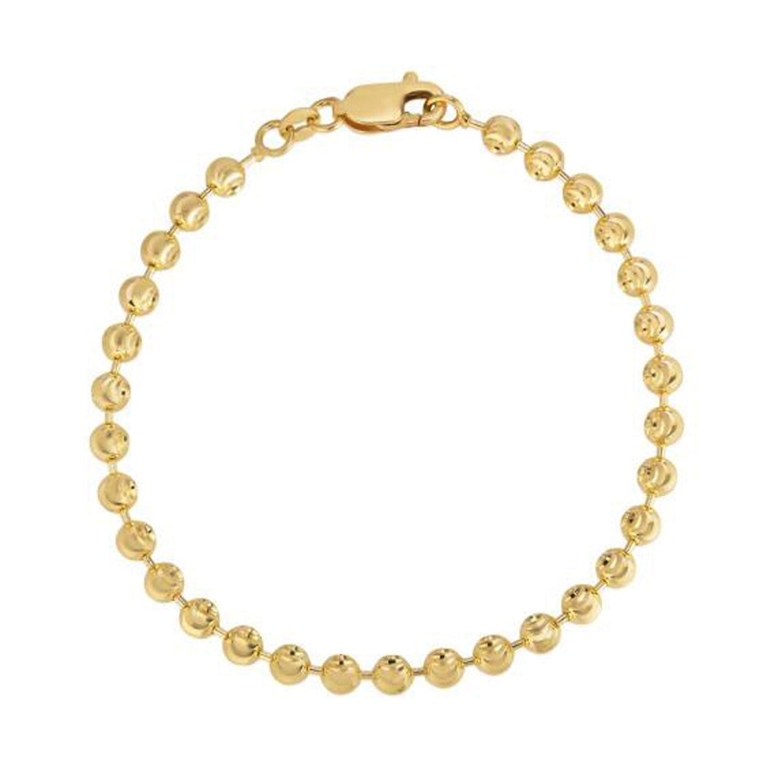 Moon Cut Bead Chain Bracelet in 14k Yellow Gold  (4.00 mm)  DestGlow
