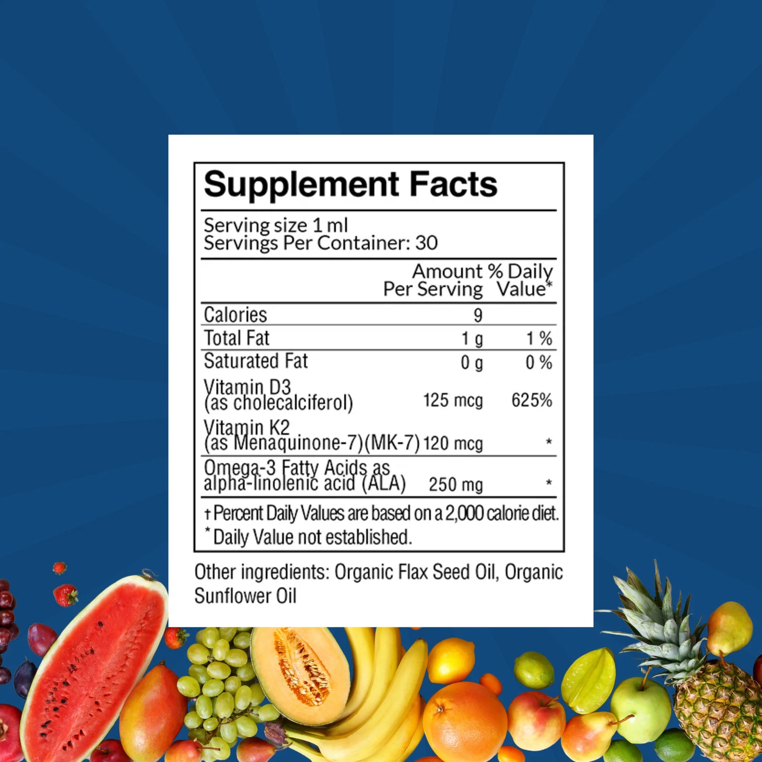 D3, K2 &amp; Omega-3 Daily Liquid Vitamins by Passion 4 Health