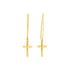 14k Yellow Gold Dangle Cross Earrings - earrings
