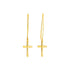 14k Yellow Gold Dangle Cross Earrings by Avera Group