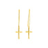 14k Yellow Gold Dangle Cross Earrings 