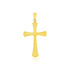 14k Yellow Gold Cross Pendant with Beaded Texture - necklaces