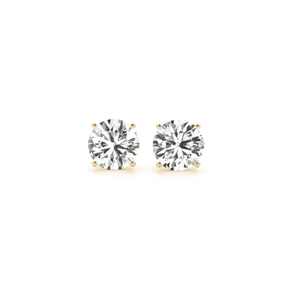 2 cttw Certified IGI Lab Grown Round Diamond Earrings 14k Yellow Gold (G/VS2) - DestGlow