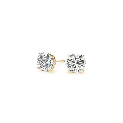 2 cttw Certified IGI Lab Grown Round Diamond Earrings 14k Yellow Gold (G/VS2) - DestGlow