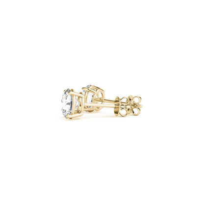 2 cttw Certified IGI Lab Grown Round Diamond Stud Earrings 14k Yellow Gold (G/VS2)  DestGlow