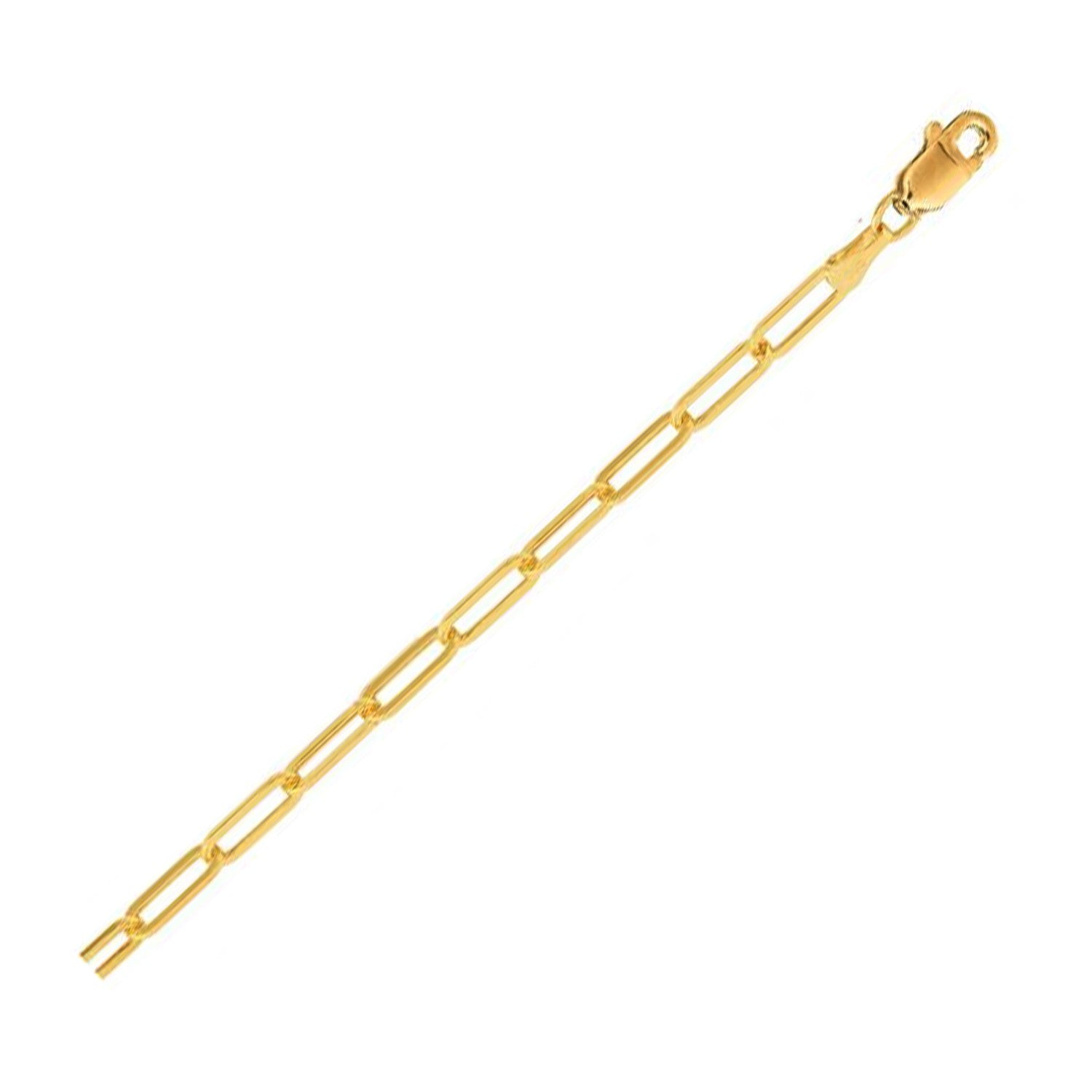 14K Yellow Gold Lite Paperclip Anklet (3.2mm) by Bids.com