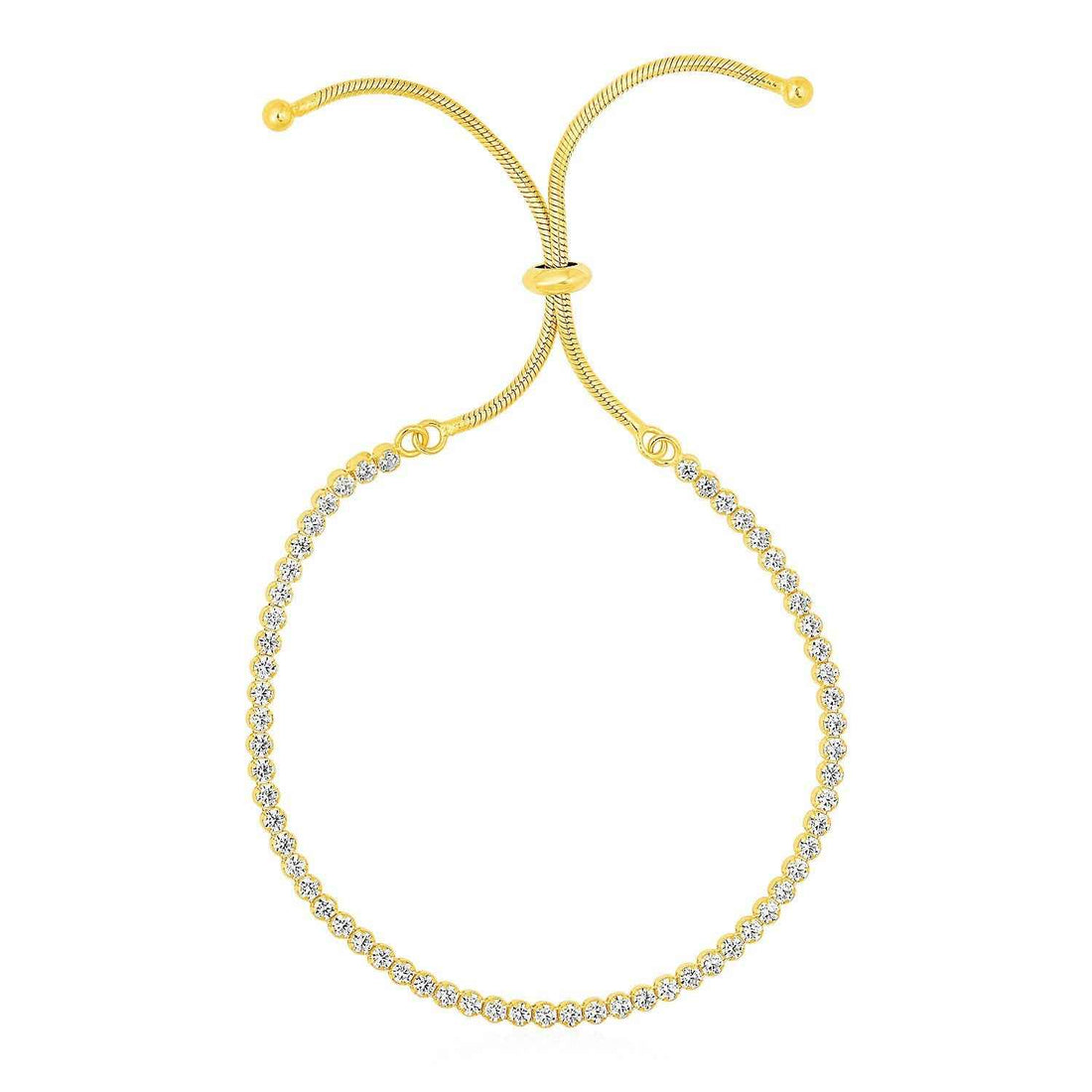 Adjustable Tennis Style Bracelet with Cubic Zirconia in Sterling Silver (5.10 mm)