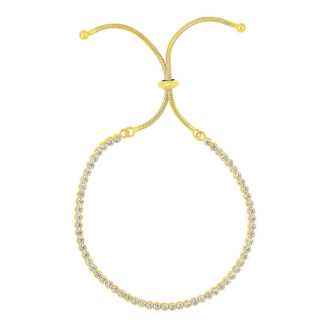 Adjustable Tennis Style Bracelet with Cubic Zirconia in Sterling Silver (5.10 mm) 