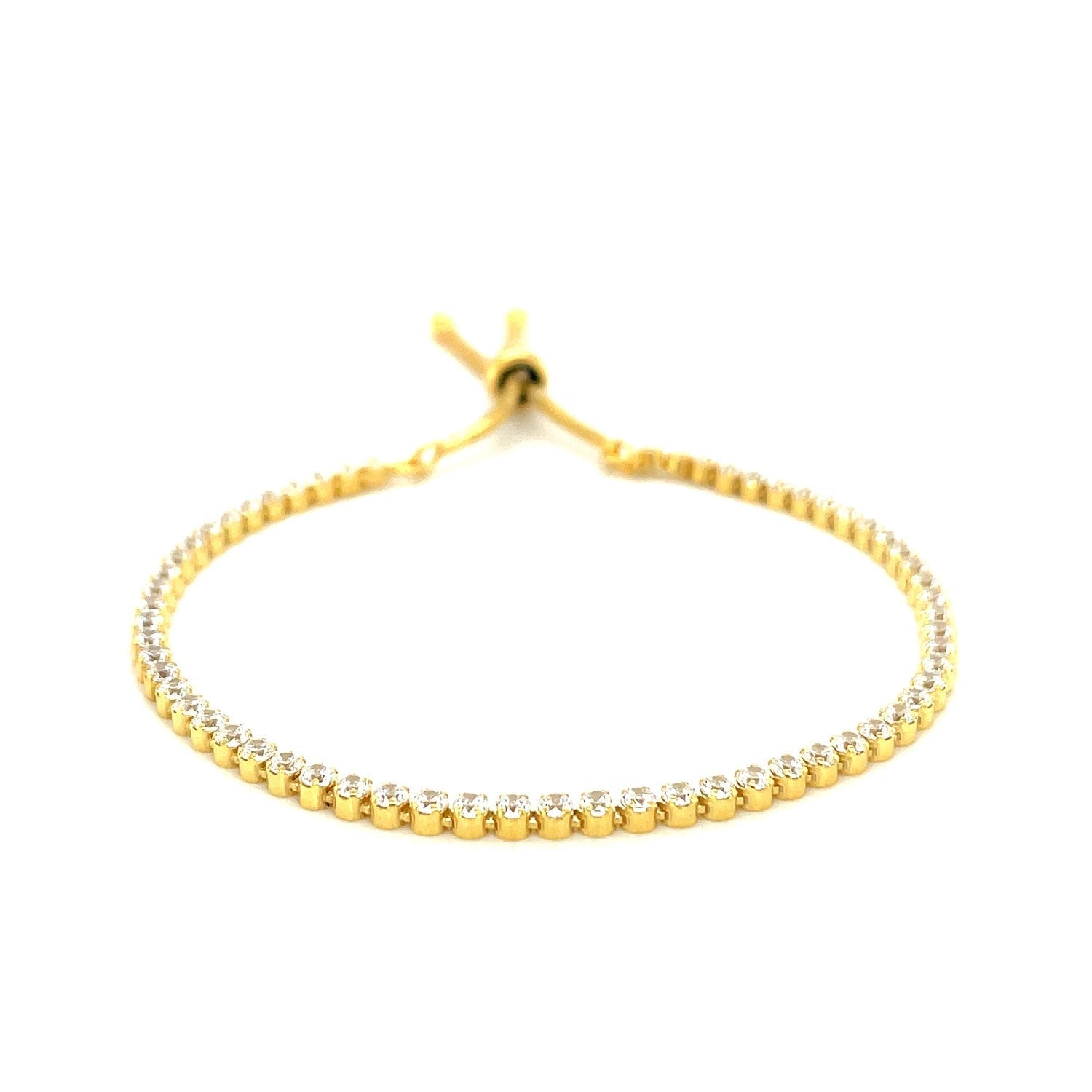 Adjustable Tennis Style Bracelet with Cubic Zirconia in Sterling Silver (5.10 mm) 