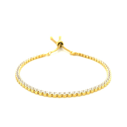 Adjustable Tennis Style Bracelet with Cubic Zirconia in Sterling Silver by Bids.com