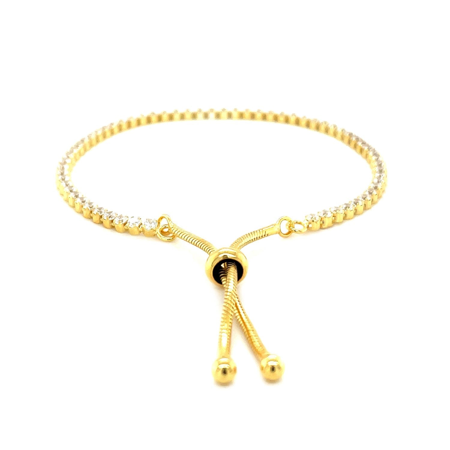 Adjustable Tennis Style Bracelet with Cubic Zirconia in Sterling Silver (5.10 mm) 