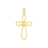 14k Yellow Gold Looped Knot Style Cross Pendant by Avera Group