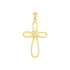 14k Yellow Gold Looped Knot Style Cross Pendant - necklaces