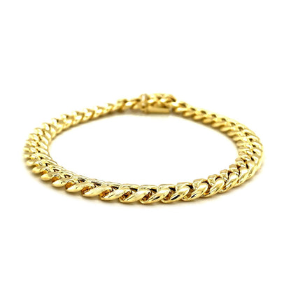 10k Yellow Gold Semi Solid Miami Cuban Bracelet (7.20 mm) by Bids.com
