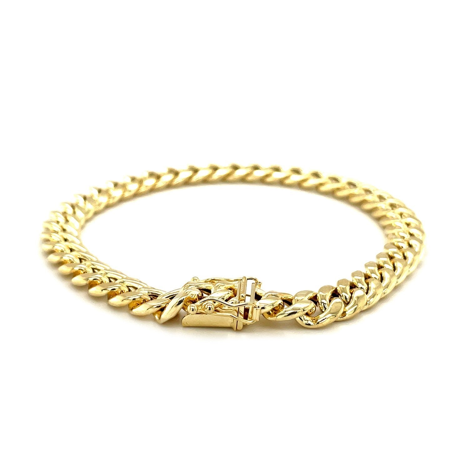 10k Yellow Gold Semi Solid Miami Cuban Bracelet (7.20 mm) by Bids.com