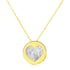 14k Yellow Gold Necklace with Heart in Mother of Pearl 