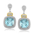 18k Yellow Gold & Sterling Silver Sky Blue Topaz & Diamond Earrings (.05cttw) - DestGlow