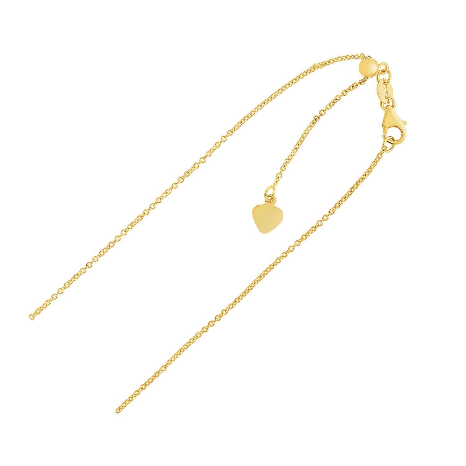 Adjustable Cable Chain in 14k Yellow Gold (0.97 mm) - DestGlow