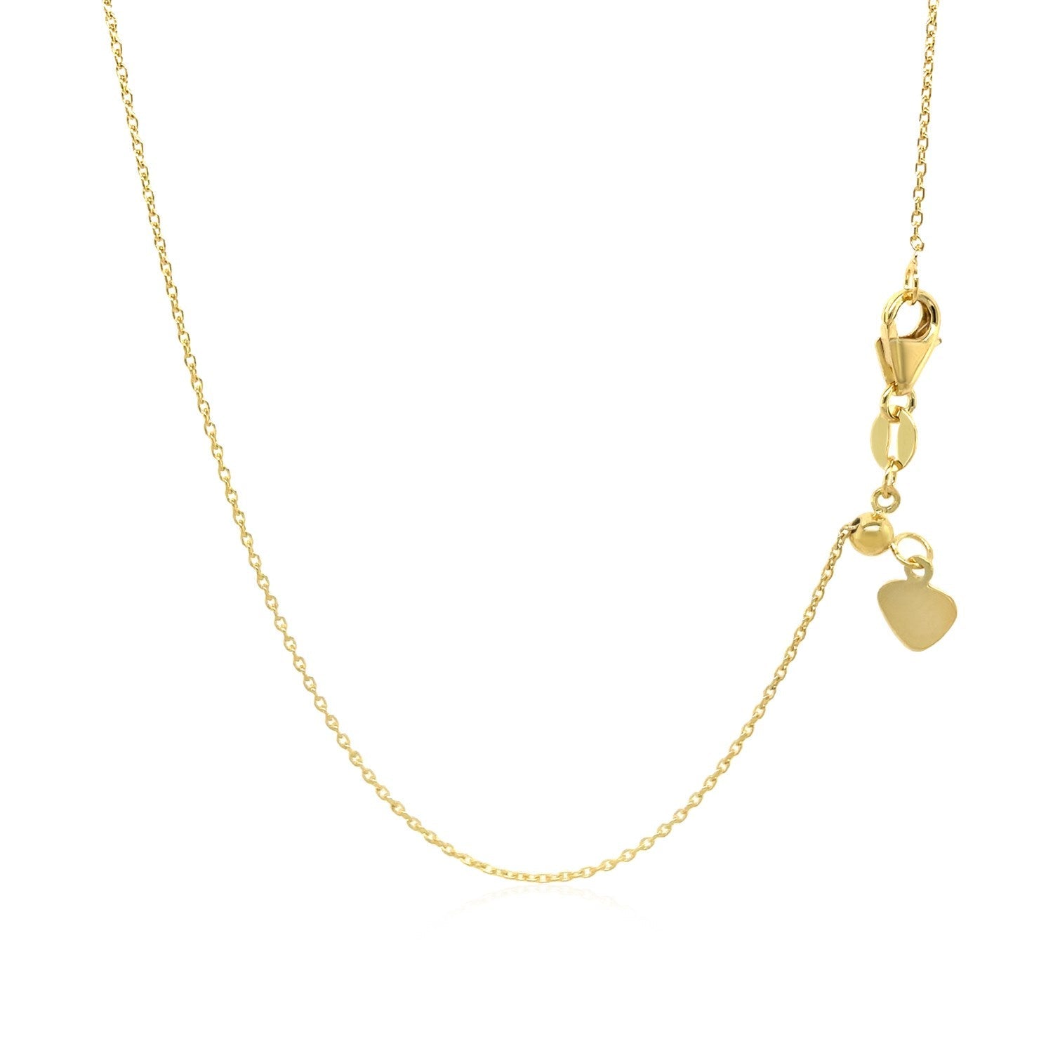 Adjustable Cable Chain in 14k Yellow Gold (0.97 mm) - DestGlow