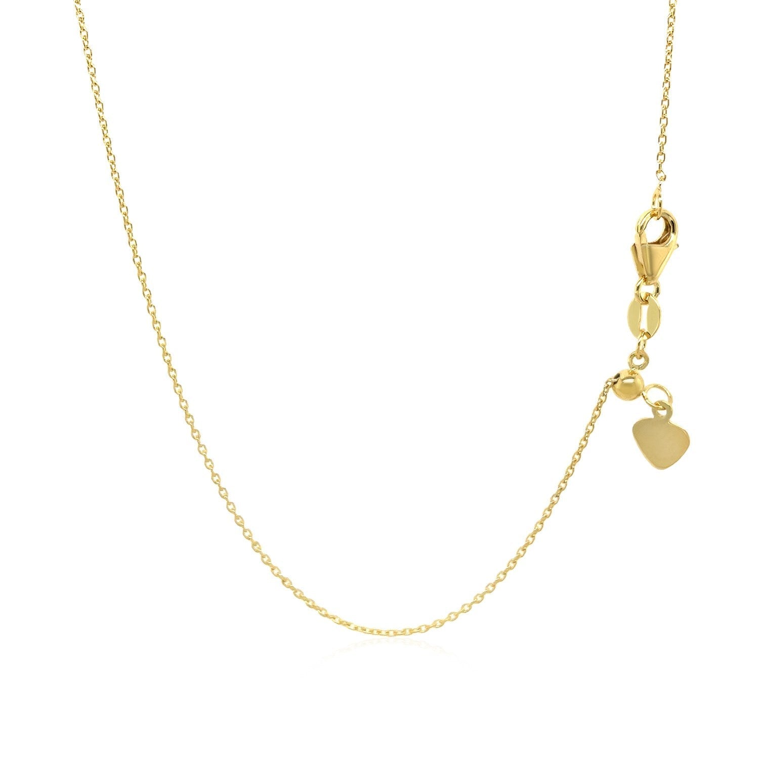 Adjustable Cable Chain in 14k Yellow Gold (1.0mm)  DestGlow