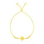 14k Yellow Gold Adjustable Bracelet with Star - bracelets