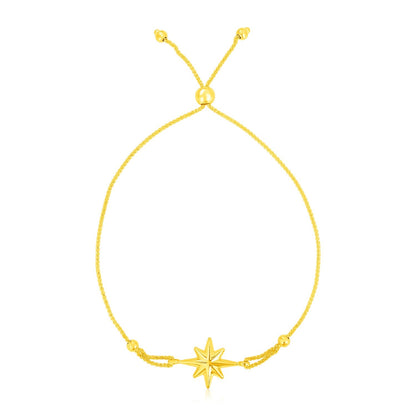 14k Yellow Gold Adjustable Bracelet with Star by Bids.com