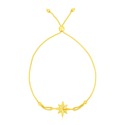 14k Yellow Gold Adjustable Bracelet with Star - bracelets