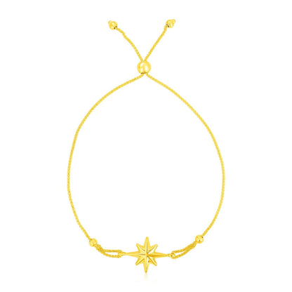 14k Yellow Gold Adjustable Bracelet with Star 