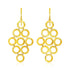 14k Yellow Gold Earrings with Textured Open Circle Motifs
