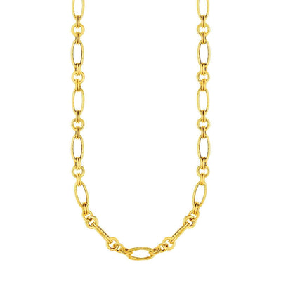 14k Yellow Gold Twisted and Polished Link Necklace