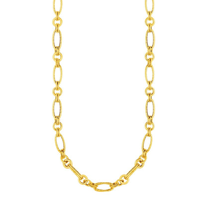 14k Yellow Gold Twisted and Polished Link Necklace 